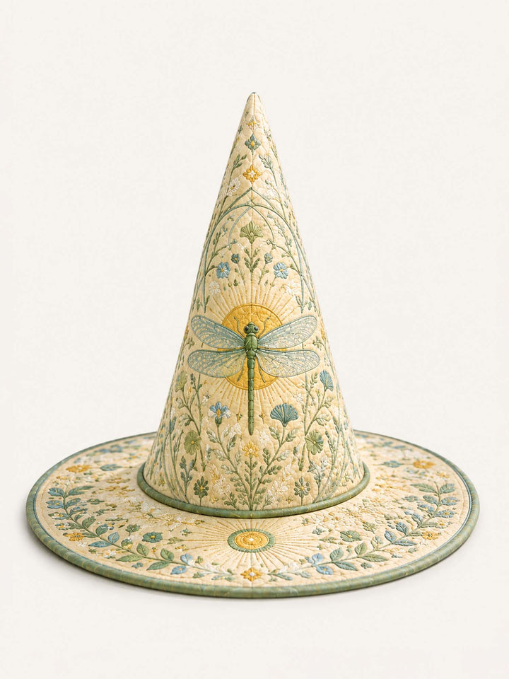 Dragonfly Garden Vintage Fairy | Quilted Witch Hat