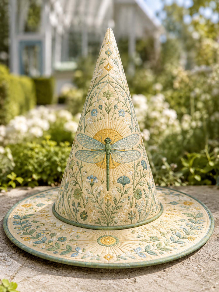 Dragonfly Garden Vintage Fairy | Quilted Witch Hat