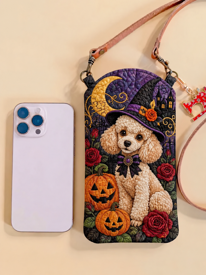 Witch Hat Puppy | Quilted Phone Crossbody Bag
