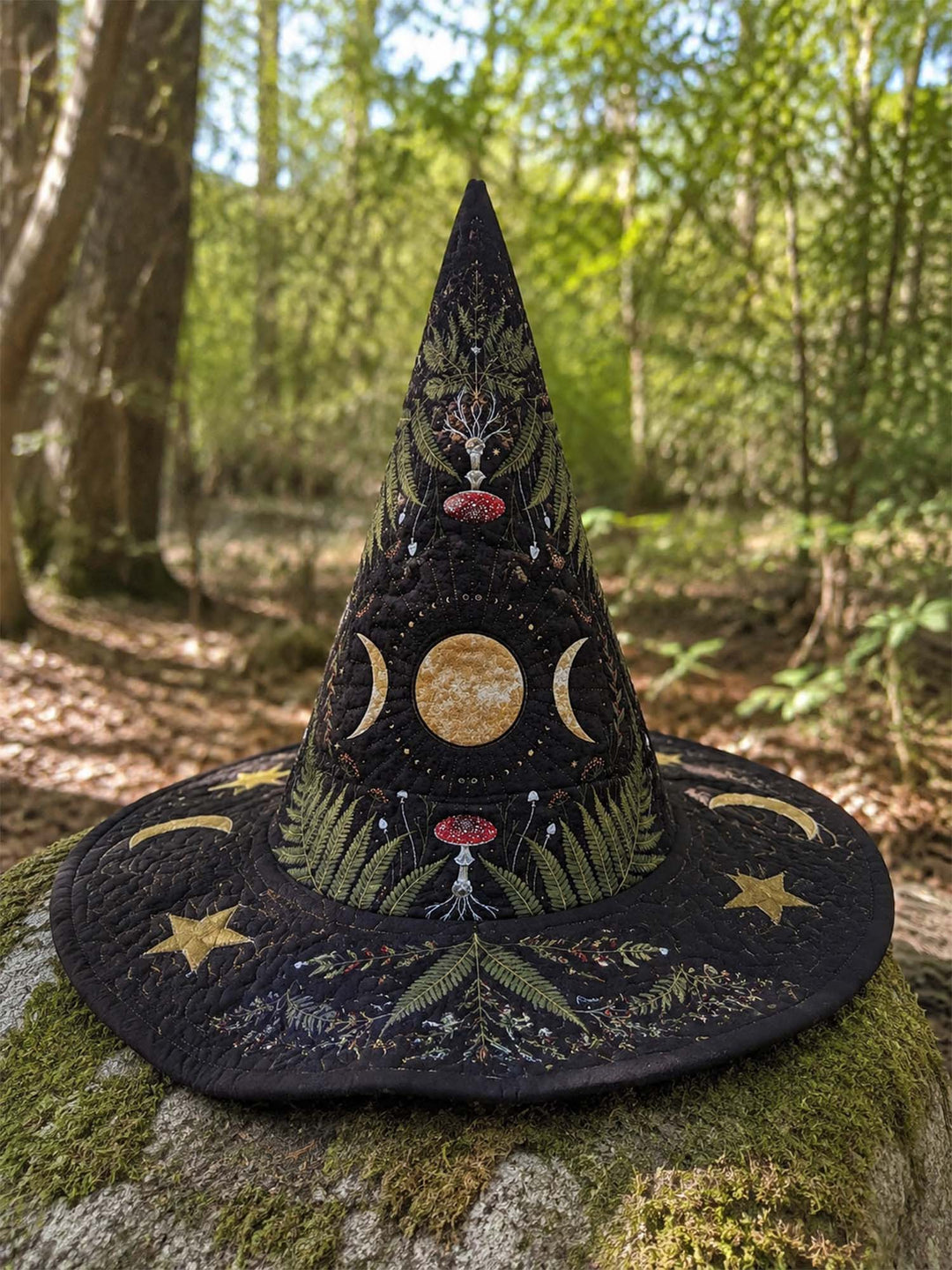 Dark Forest Mushroom Witchcore | Quilted Witch Hat