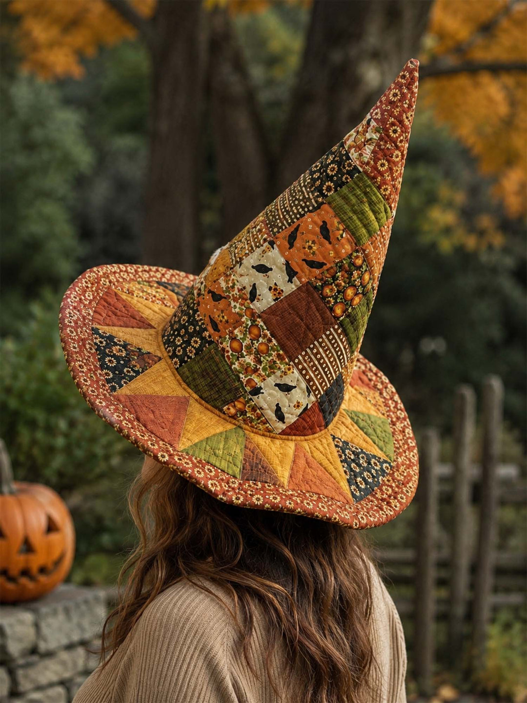 Vintage Harvest Pumpkin | Quilted Witch Hat