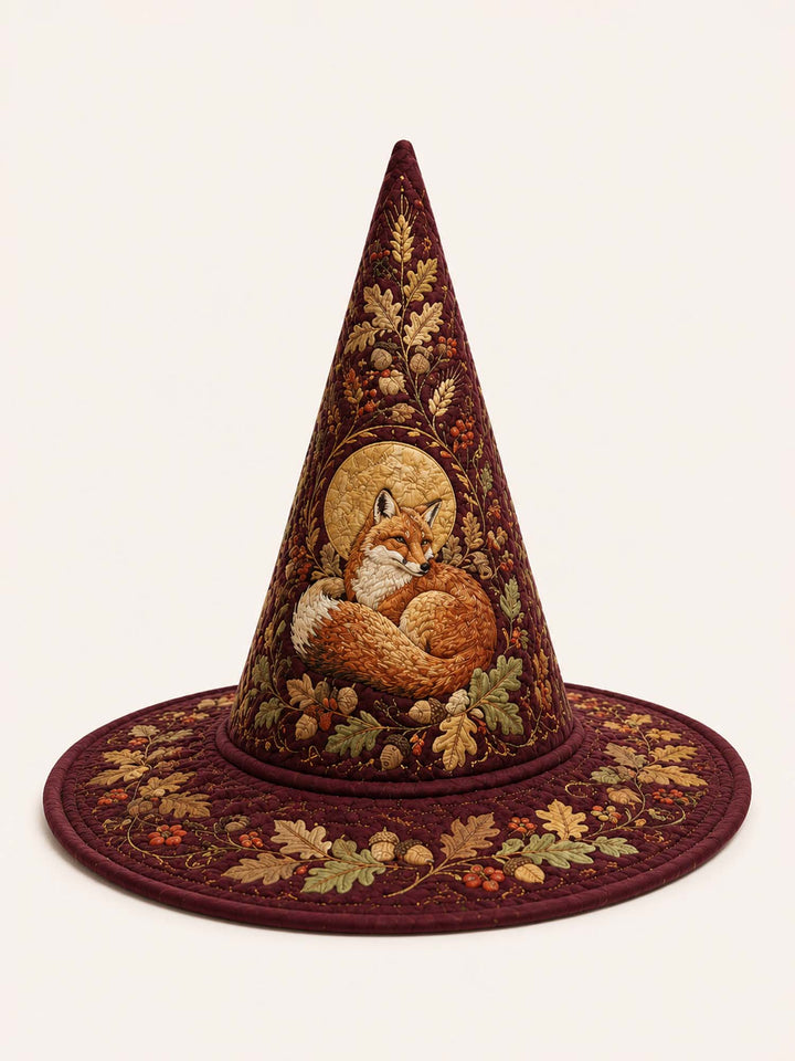 Autumn Fox Woodland Cottage | Quilted Witch Hat