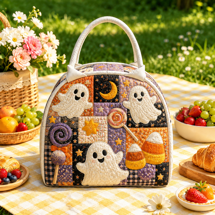 Cute Ghost Candy | Quilted Lunch Bag