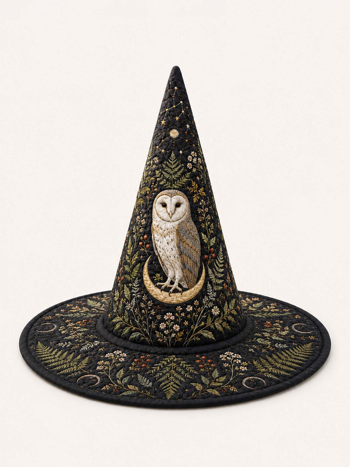 Moonlit Owl Dark Forest Gothic | Quilted Witch Hat