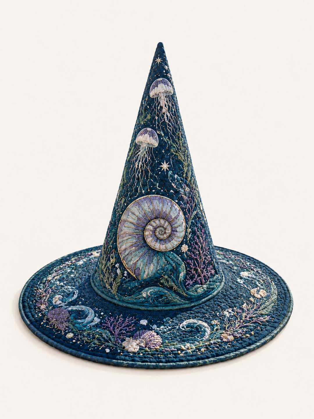 Ocean Jellyfish Nautilus | Quilted Witch Hat
