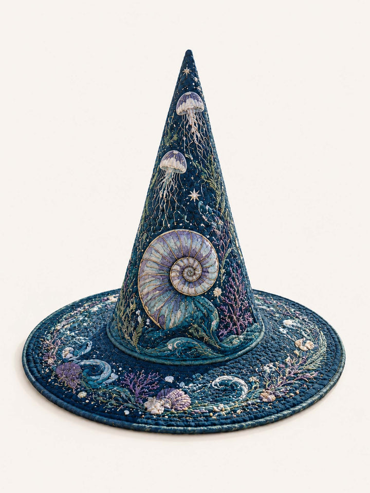 Ocean Jellyfish Nautilus | Quilted Witch Hat