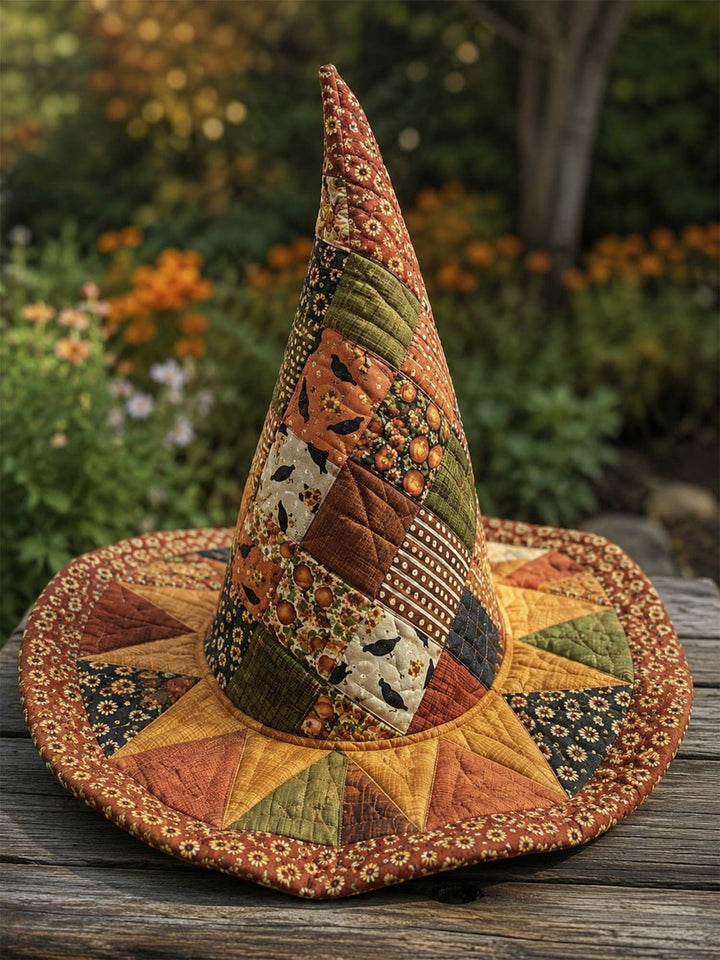 Vintage Harvest Pumpkin | Quilted Witch Hat