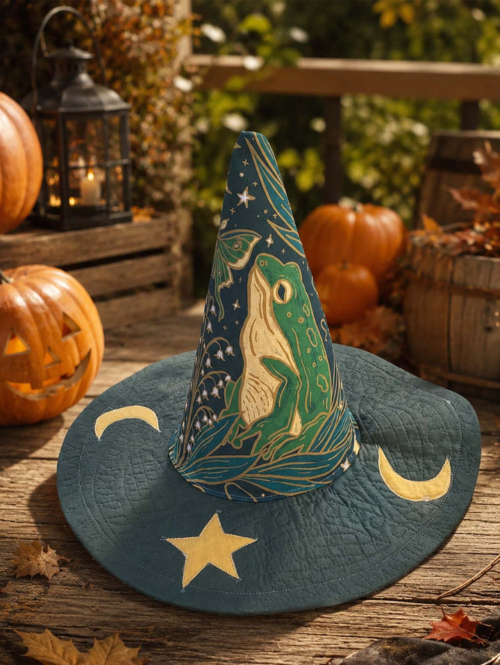 Celestial Frog | Quilted Witch Hat