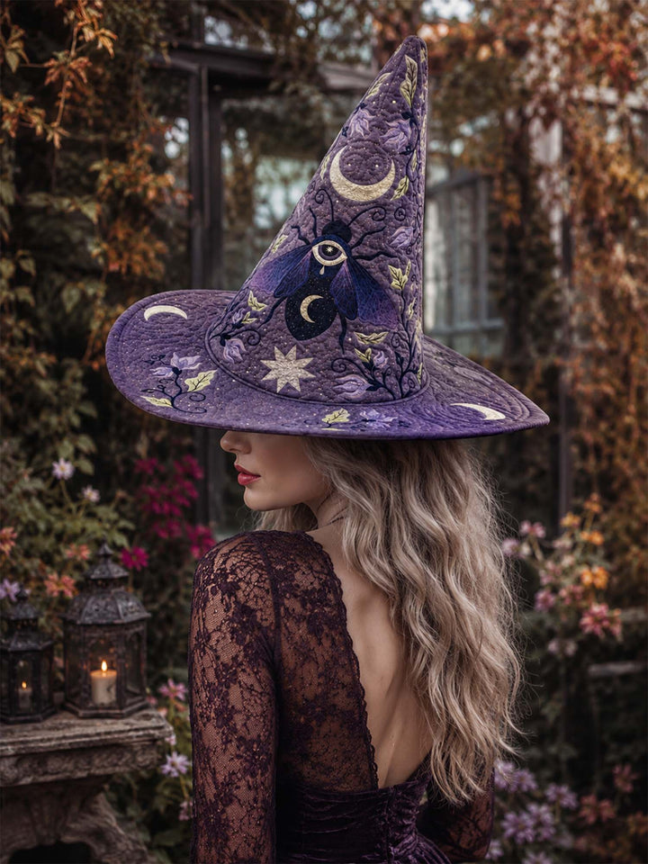 Purple Moon Mystic Celestial | Quilted Witch Hat