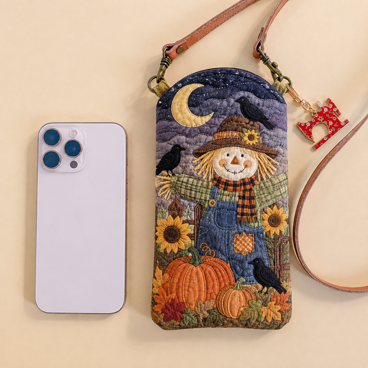 Scarecrow Harvest Night | Quilted Phone Crossbody Bag