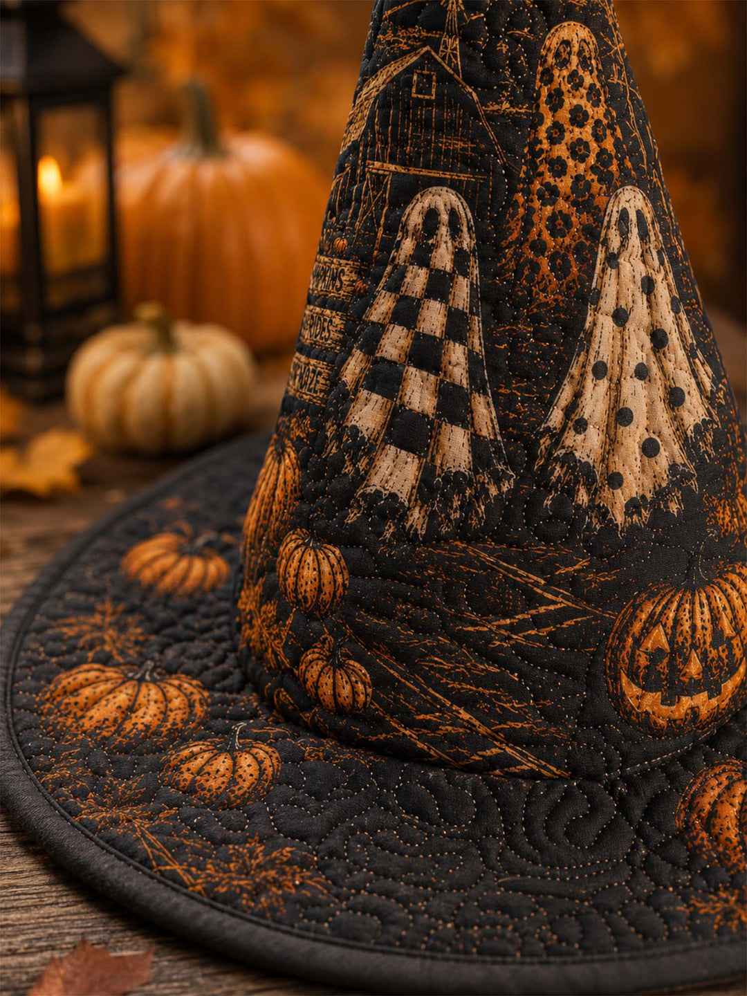 Gothic Haunted Pumpkin | Quilted Witch Hat