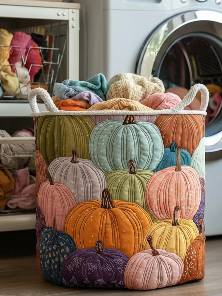 Pastel Pumpkin Patch | Quilted Laundry Hamper