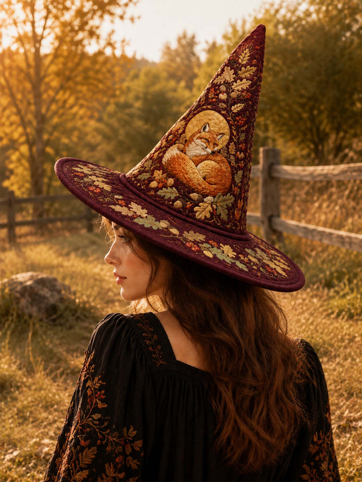 Autumn Fox Woodland Cottage | Quilted Witch Hat