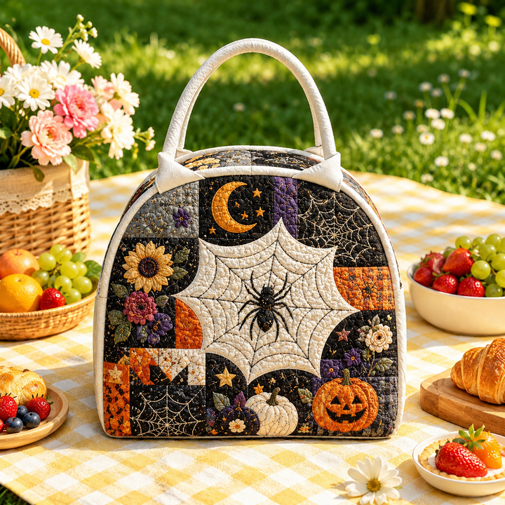 Spiderweb Moon | Quilted Lunch Bag