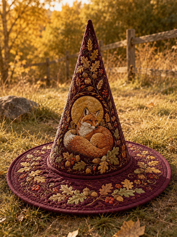 Autumn Fox Woodland Cottage | Quilted Witch Hat