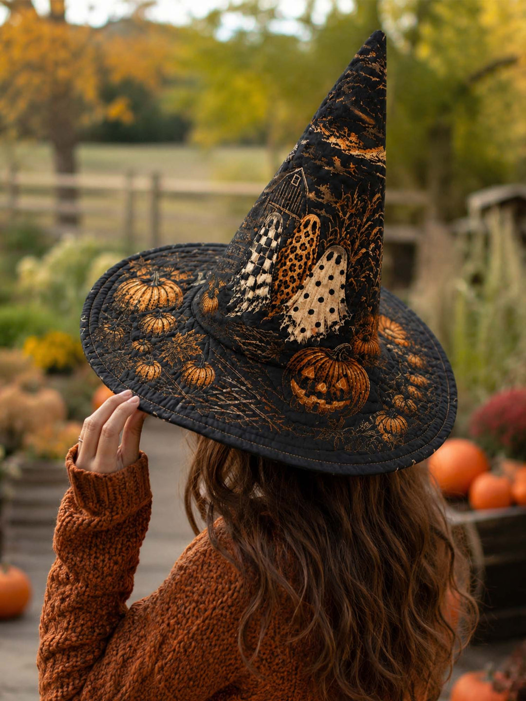 Gothic Haunted Pumpkin | Quilted Witch Hat