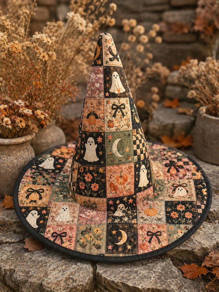 Ghost Pumpkin Patchwork | Quilted Witch Hat