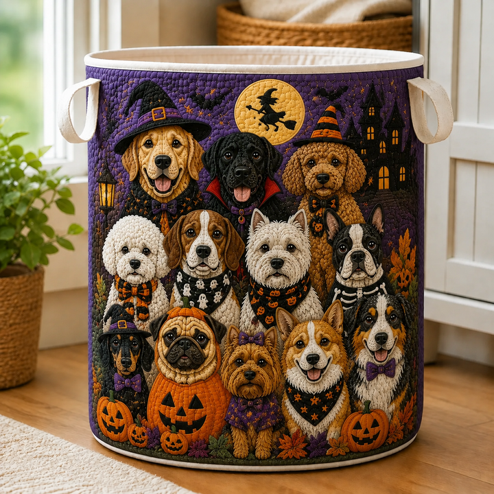 Costume Dogs | Quilted Laundry Basket