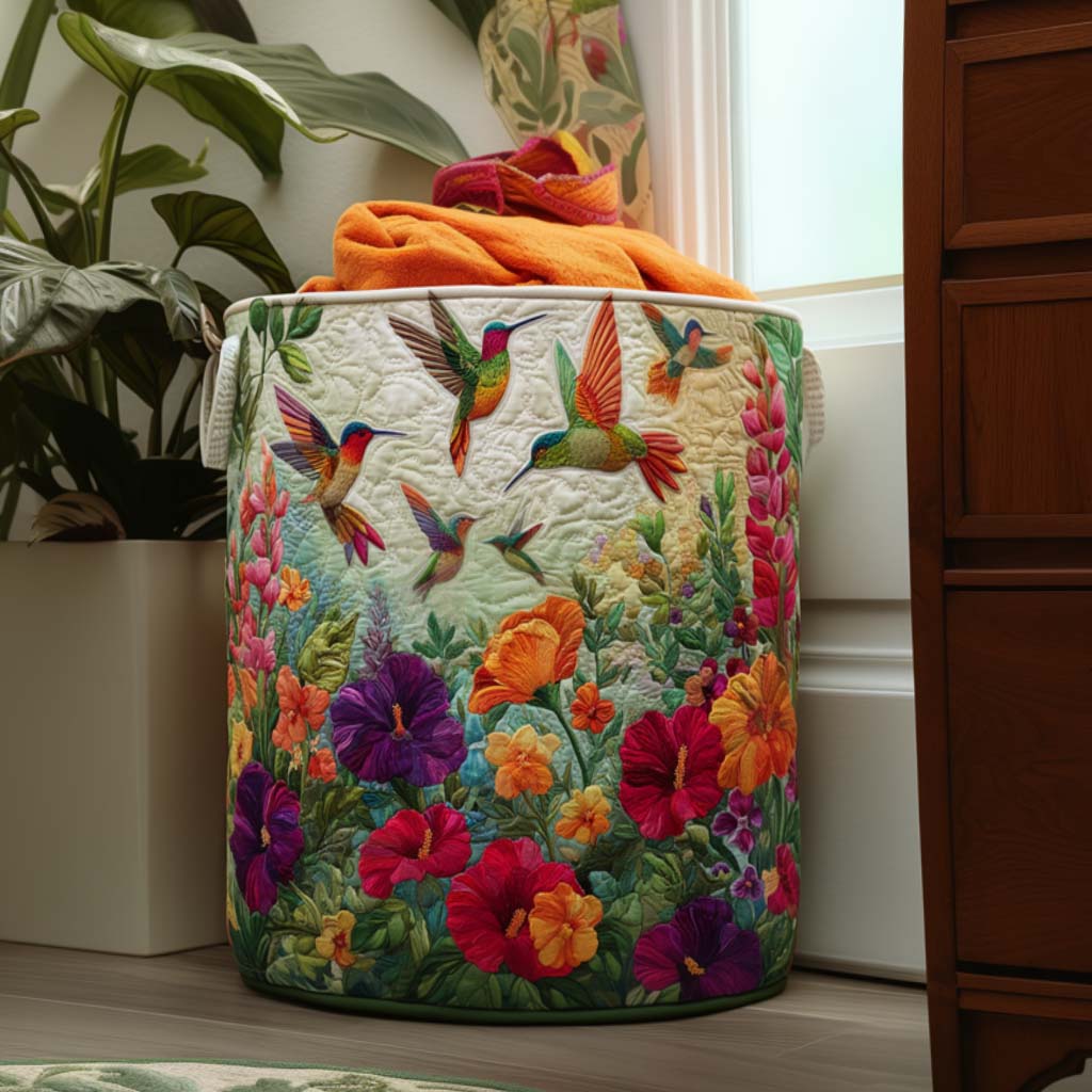 Evie Flutter and Bloom | Quilted Laundry Basket