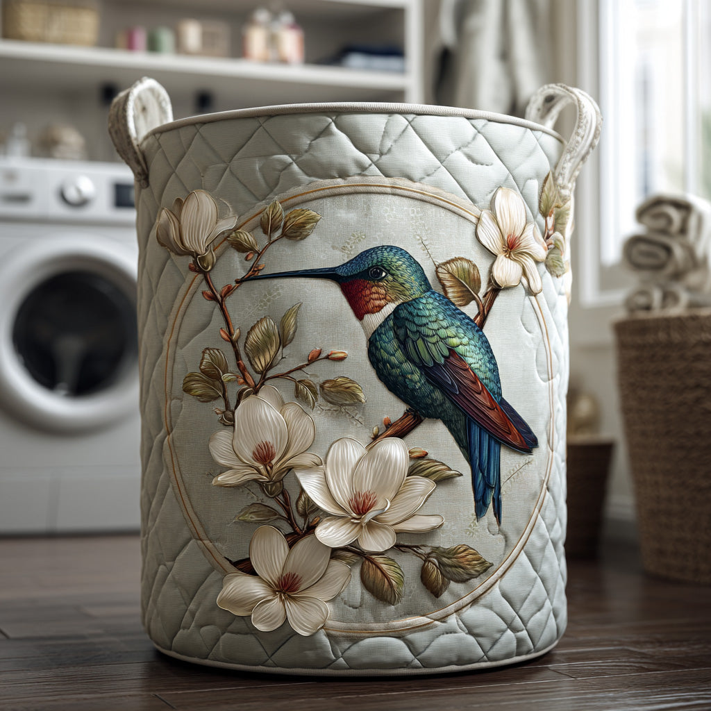 Daisy Hummingbird Lace | Quilted Laundry Basket