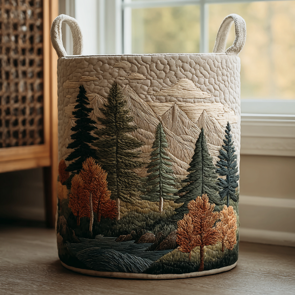 Naomi Forest | Quilted Laundry Basket