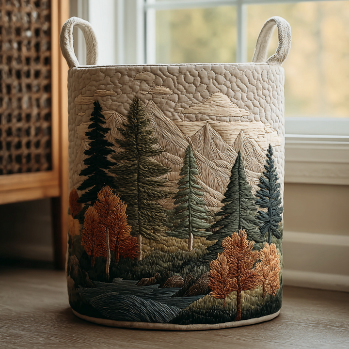 Naomi Forest | Quilted Laundry Basket