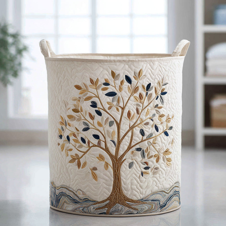 Aurora Vital Bloom | Quilted Laundry Basket