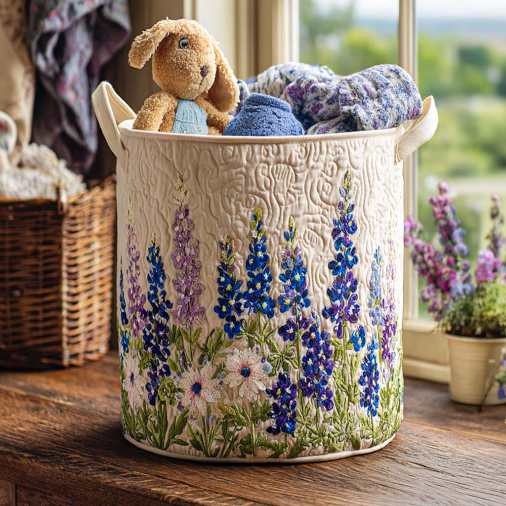 Meadow Wildflower State Magic | Quilted Laundry Basket