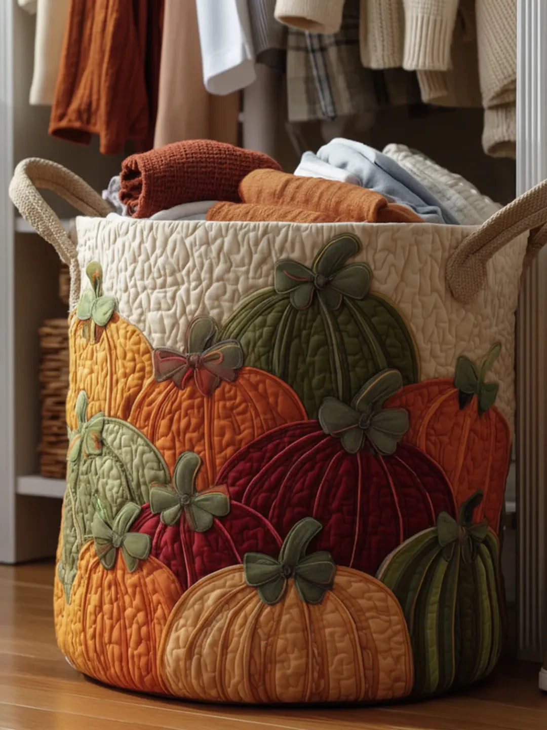 Fall Pumpkin Patch | Quilted Laundry Basket