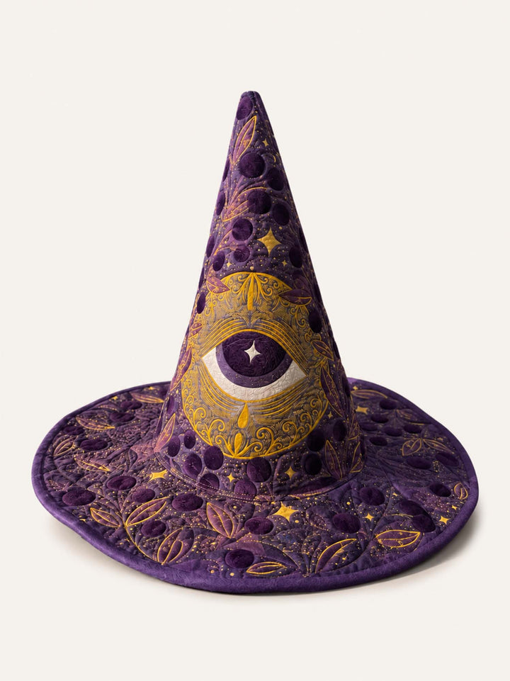 Mystic Moon Eye Celestial Gothic | Quilted Witch Hat