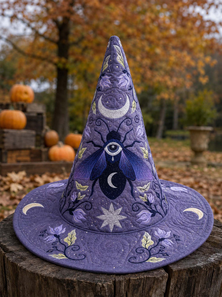 Purple Moon Mystic Celestial | Quilted Witch Hat