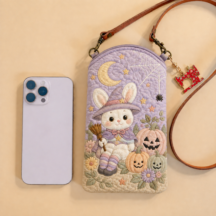 Pastel Witch Bunny | Quilted Phone Crossbody Bag