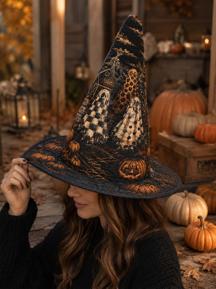 Gothic Haunted Pumpkin | Quilted Witch Hat