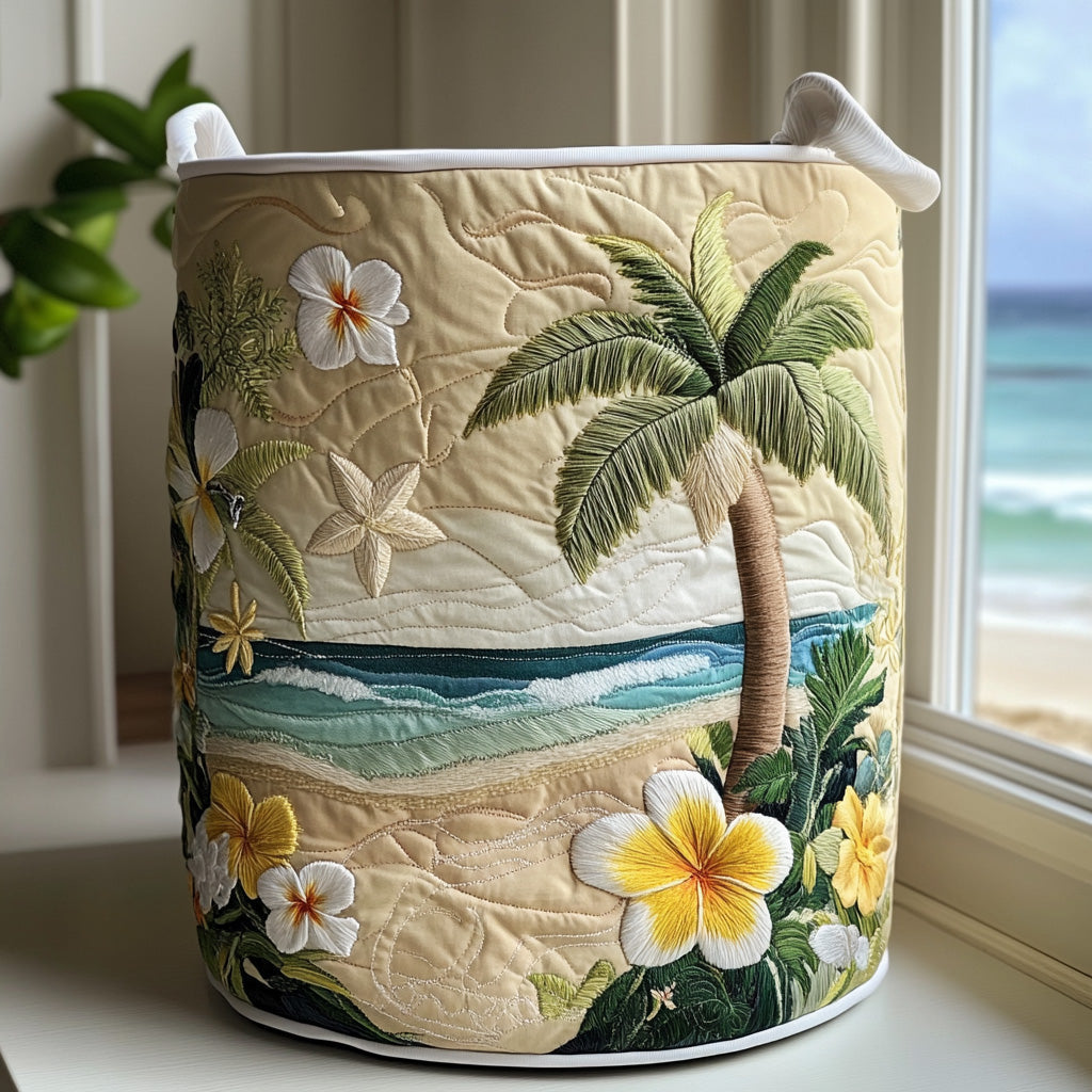 Tropisand Tropical Beach | Quilted Laundry Basket