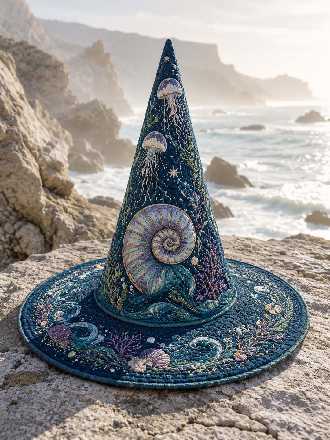 Deep Sea Mermaid Coastal Gothic | Quilted Witch Hat