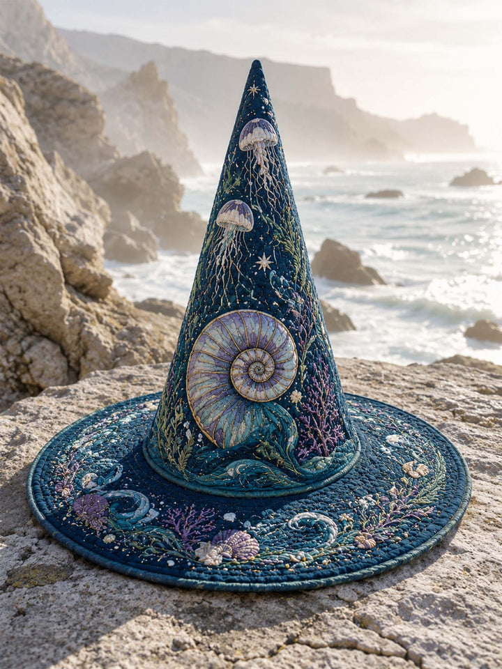 Ocean Jellyfish Nautilus | Quilted Witch Hat