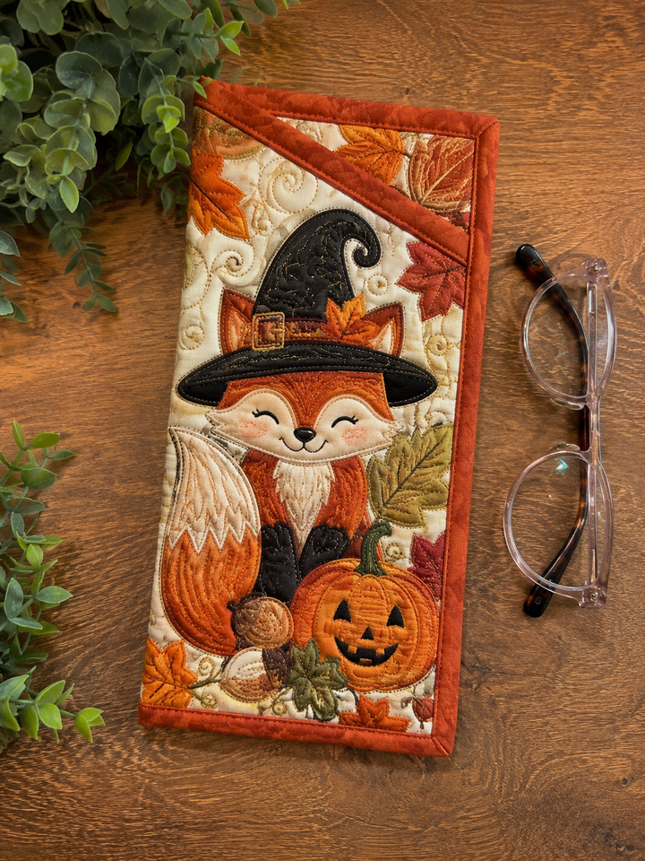 Fox Witch Pumpkin | Quilted Eyeglass Case