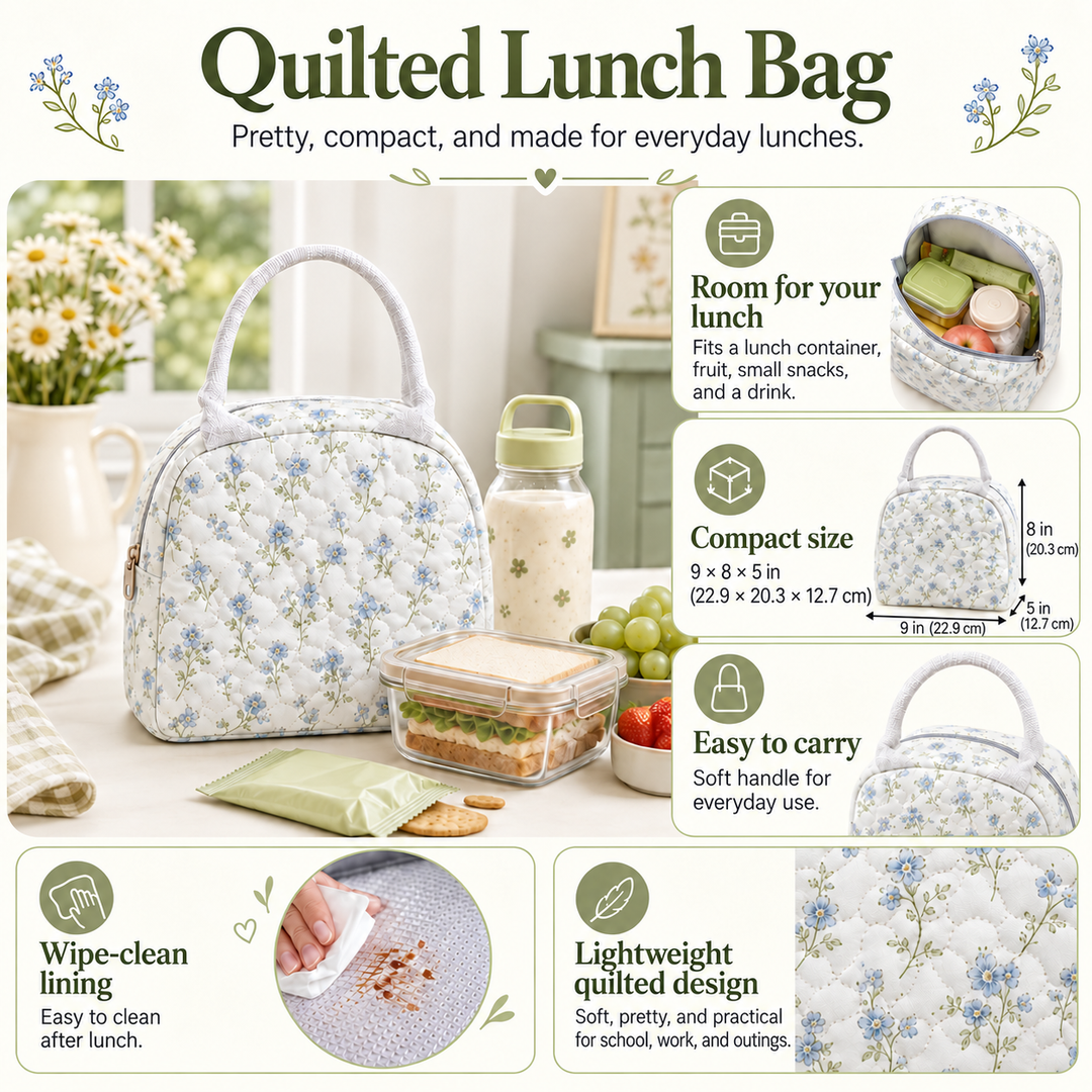Black Cat Harvest Night | Quilted Lunch Bag