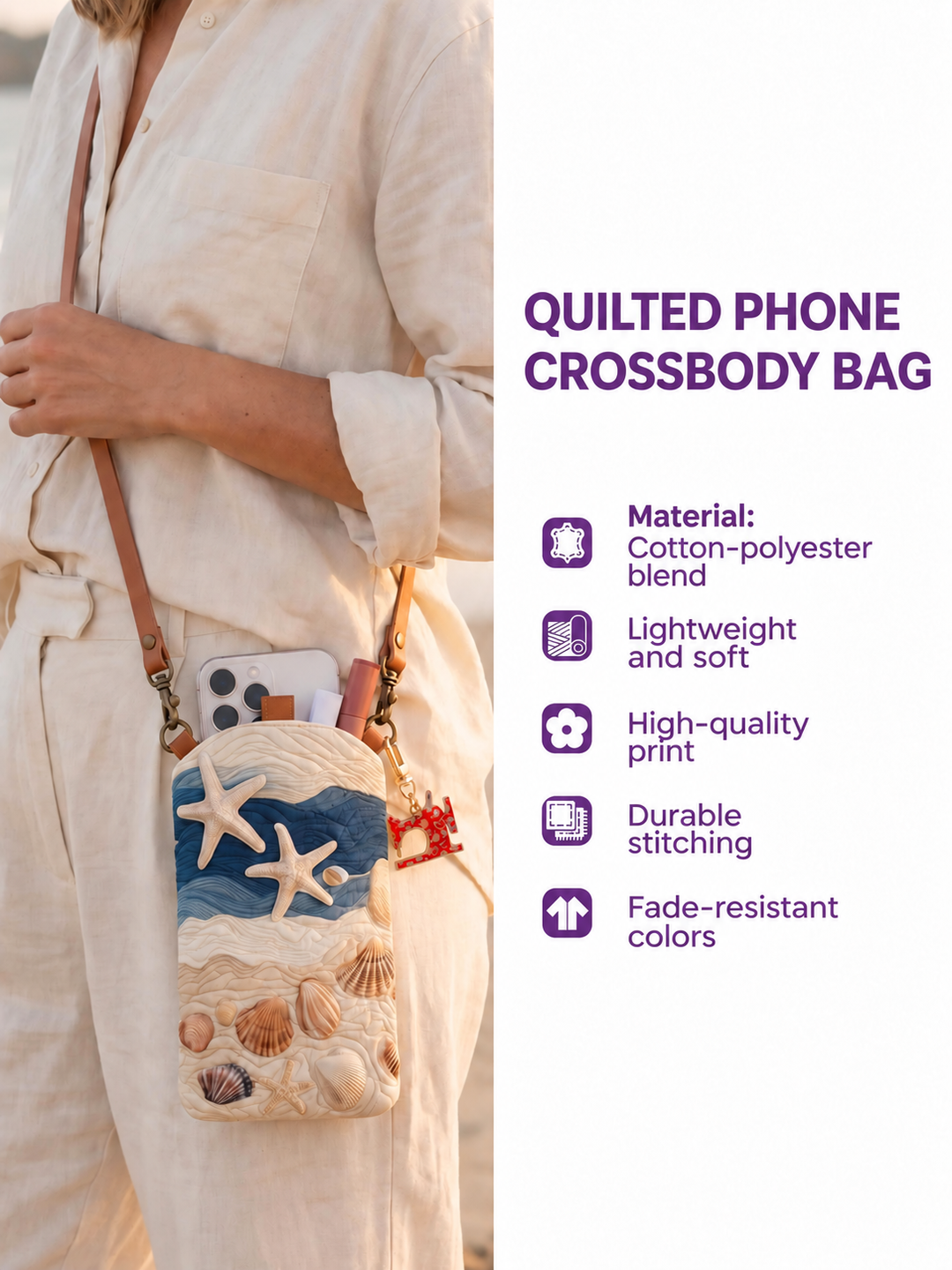 Friendly Ghost Pumpkin Patch | Quilted Phone Crossbody Bag
