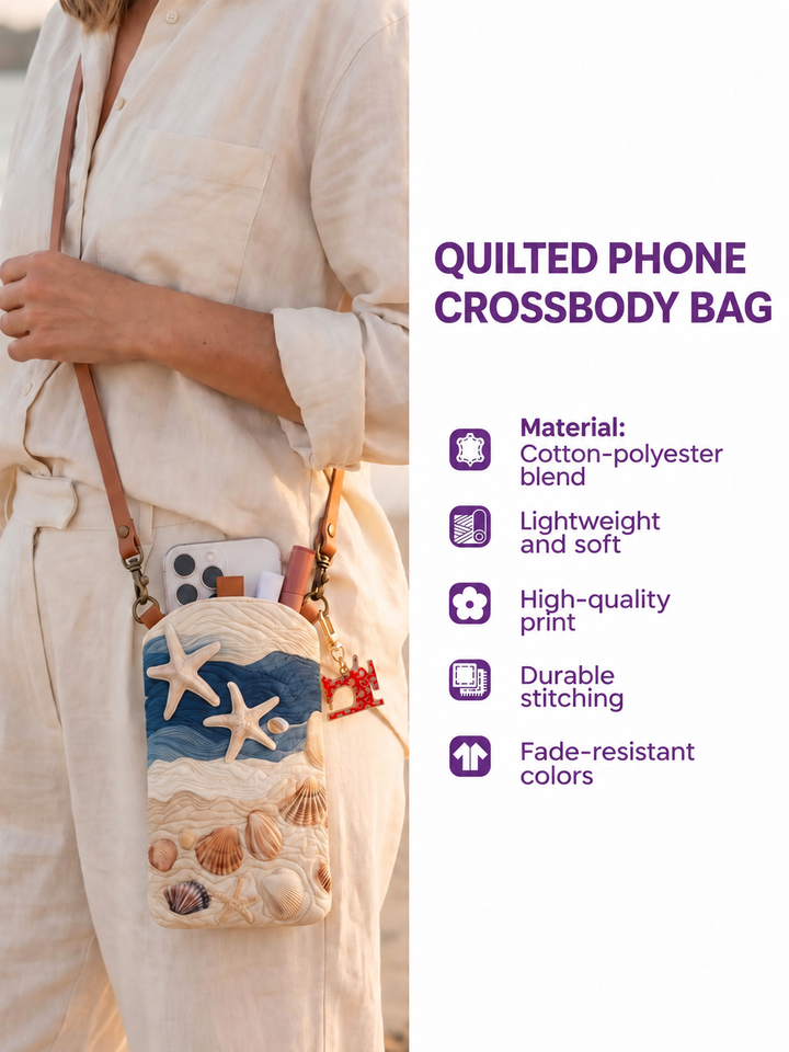Friendly Ghost Pumpkin Patch | Quilted Phone Crossbody Bag