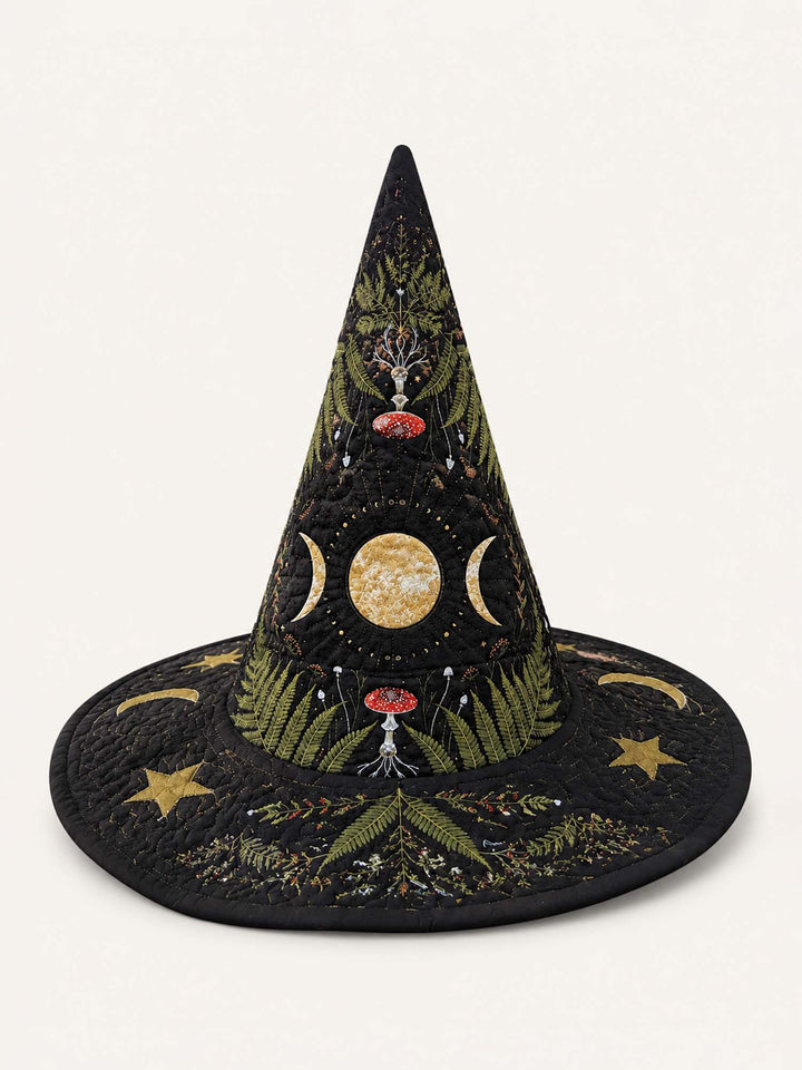 Dark Forest Mushroom Witchcore | Quilted Witch Hat