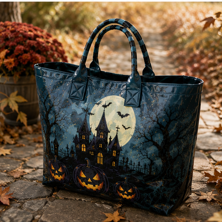 Midnight Blue Haunted Castle | PVC Tote Bag