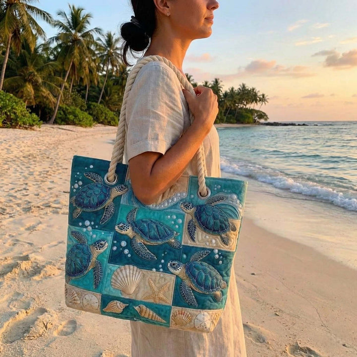 Turtle Bay Quilted Beach Tote Bag