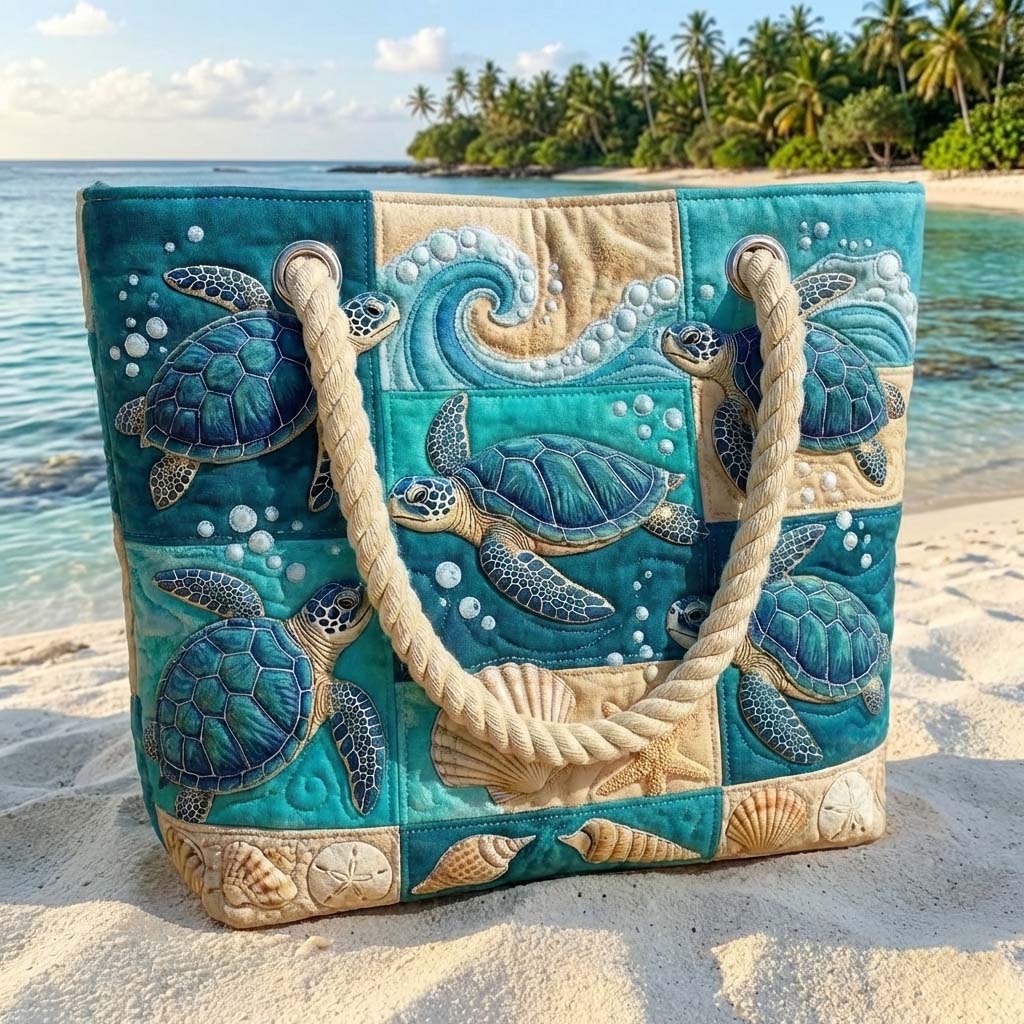 Turtle Bay Quilted Beach Tote Bag
