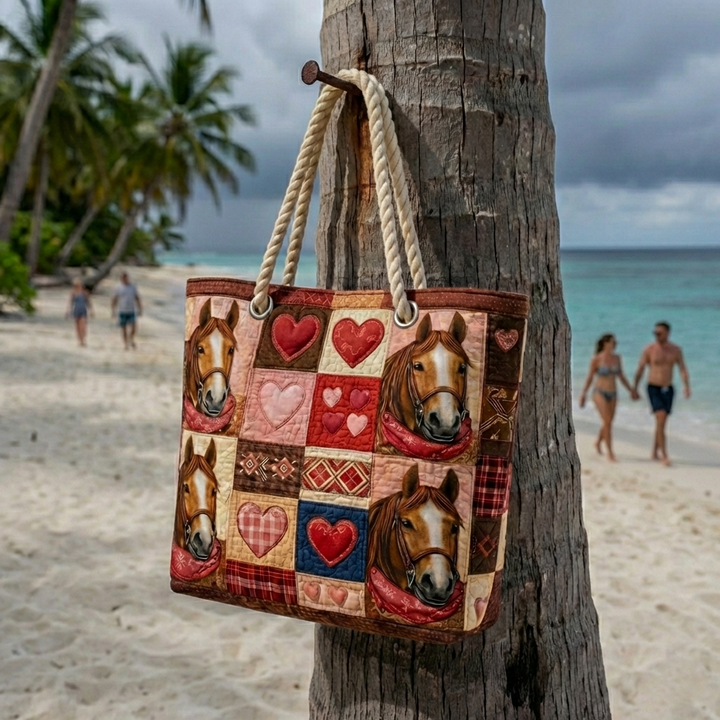 Prairie Runner Quilted Beach Tote Bag