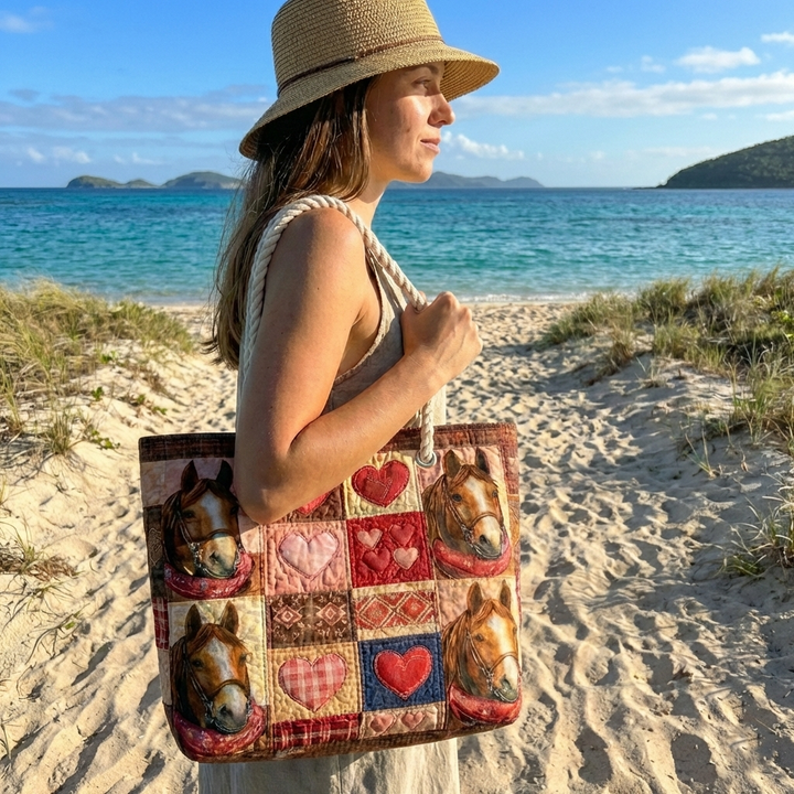 Prairie Runner Quilted Beach Tote Bag