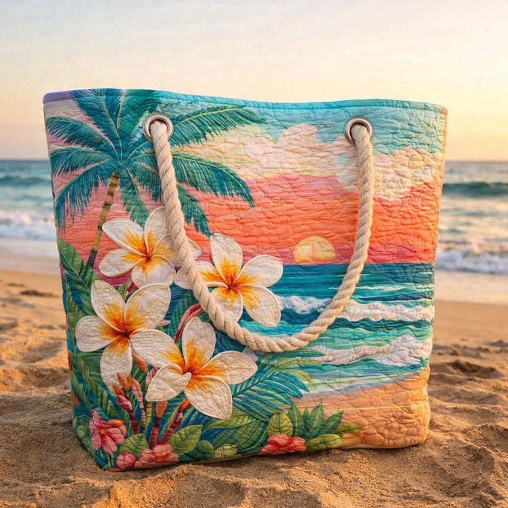 Tropical Spirit Quilted Beach Tote Bag