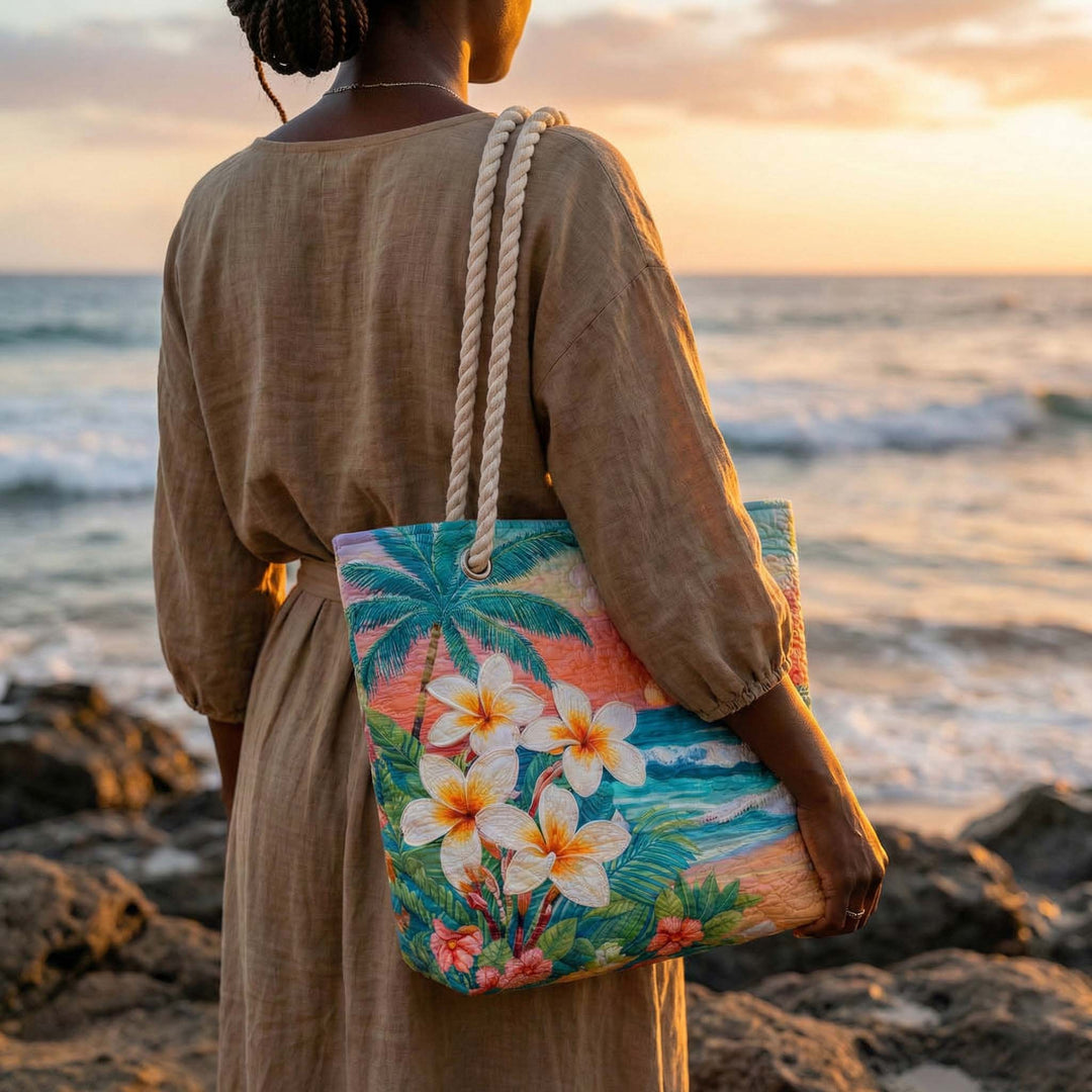 Tropical Spirit Quilted Beach Tote Bag