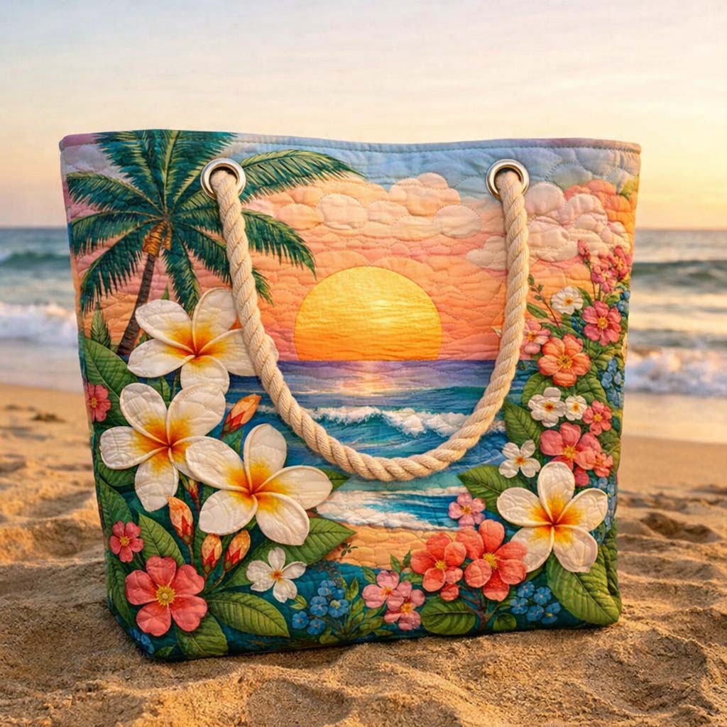 Tropical Breeze Quilted Beach Tote Bag