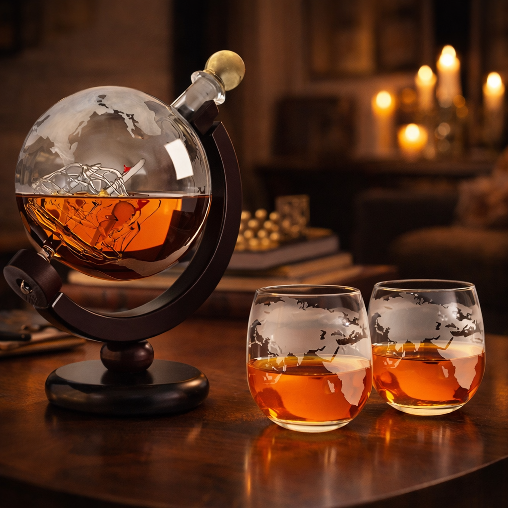 World Map Whiskey Decanter